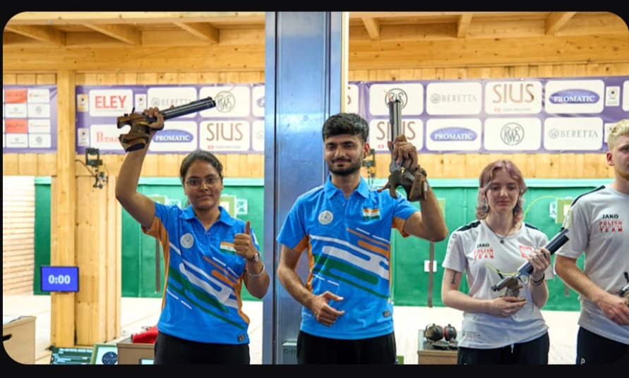 ISSF Junior World Championship 2026: Shiva Narwal-Vanshika Chaudhary Win Air Pistol Mixed Team Silver Medal